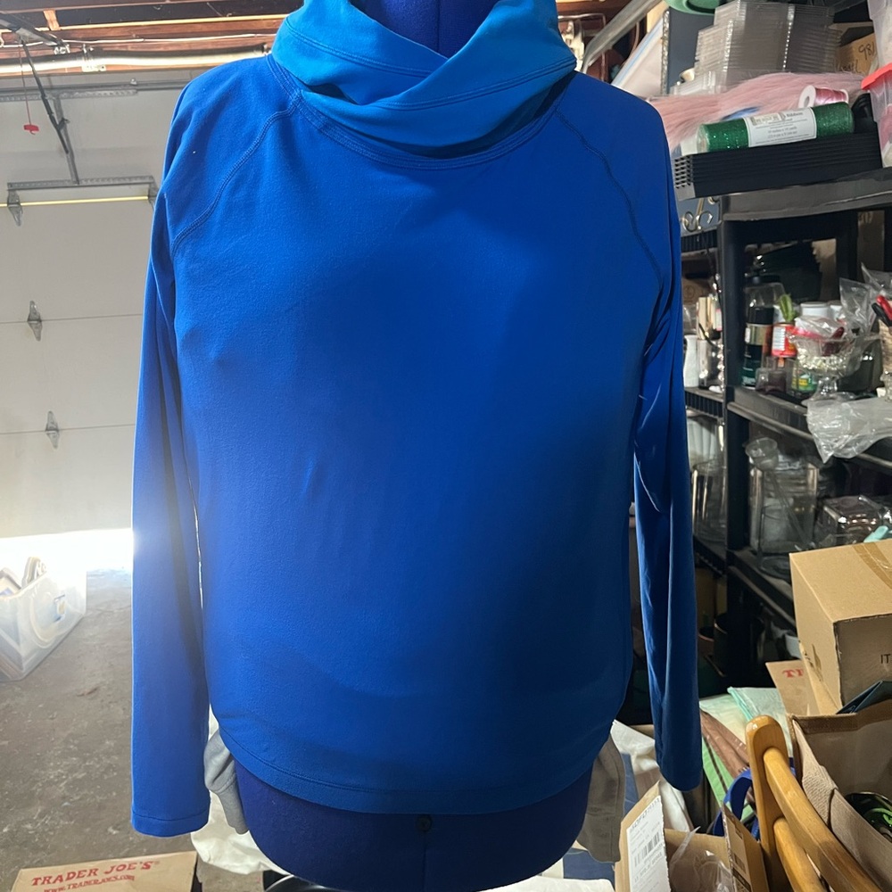 Blue Cowl Neck Lululemon yoga pullover